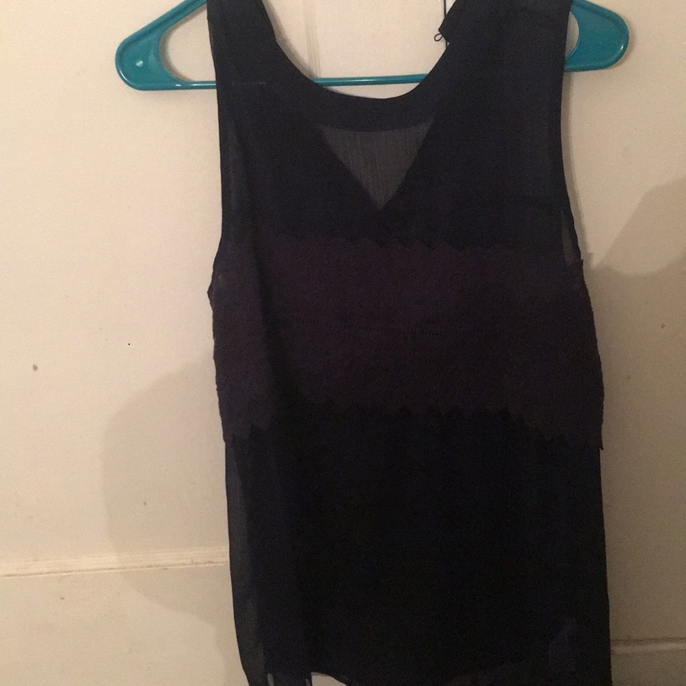 Navy blue lace tank top